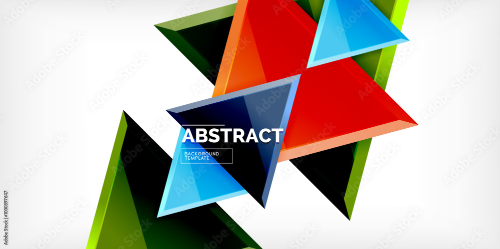 Triangle glass shapes geometric abstract background. Vector Illustration For Wallpaper, Banner, Background, Card, Book Illustration, landing page