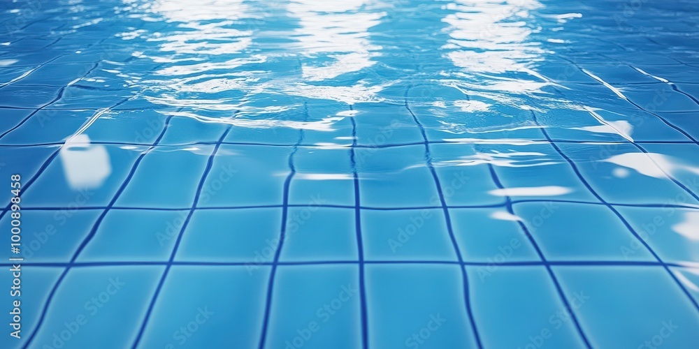 Obraz premium Tranquil Blue Water in Swimming Pool with Grid Pattern