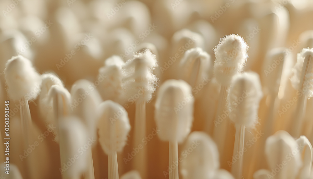 Many cotton buds as background, closeup view Many cotton buds as background, closeup view