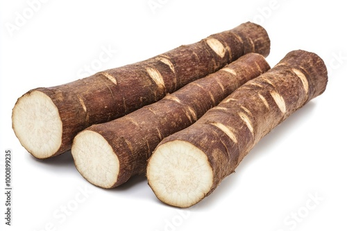 Cassava isolated on white background - generative ai