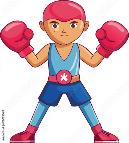 A boxer in gloves ready to fight representing strength, courage, and competition