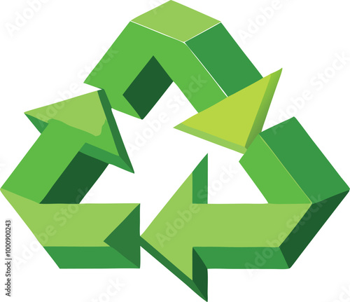 A green recycling symbol representing environmental awareness and sustainability