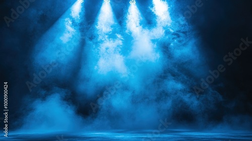 Wallpaper Mural Dramatic Stage Lighting with Fog and Spotlights Torontodigital.ca