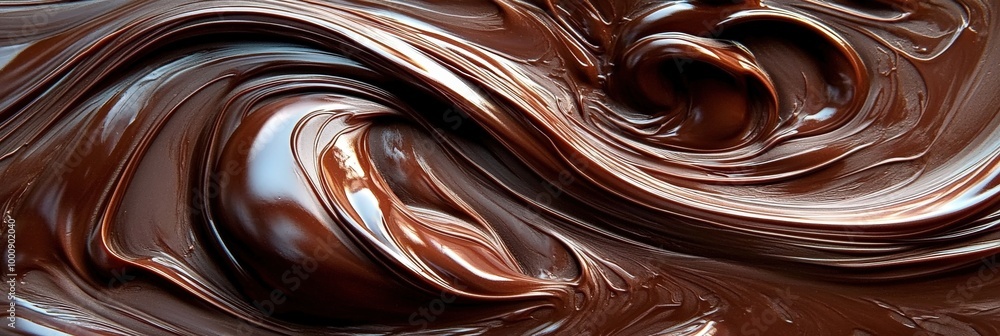 Swirling Liquid Chocolate Close-Up Swirling Liquid Chocolate Close-Up