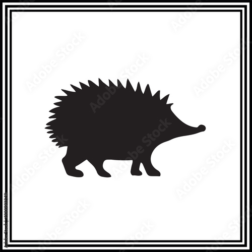 Black silhouette of a hedgehog