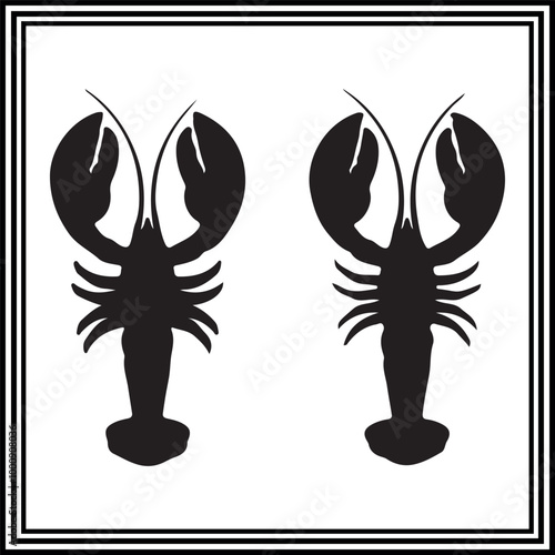 Lobster black logo illustration