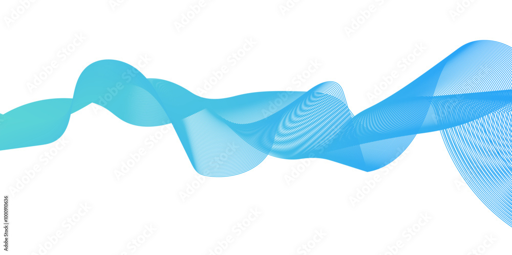 Fototapeta premium Modern glowing wavy lines with technology connection concept. Abstract technology lines mesh background. Abstract digital motion lines. Vector wave curve gradient pattern blend.