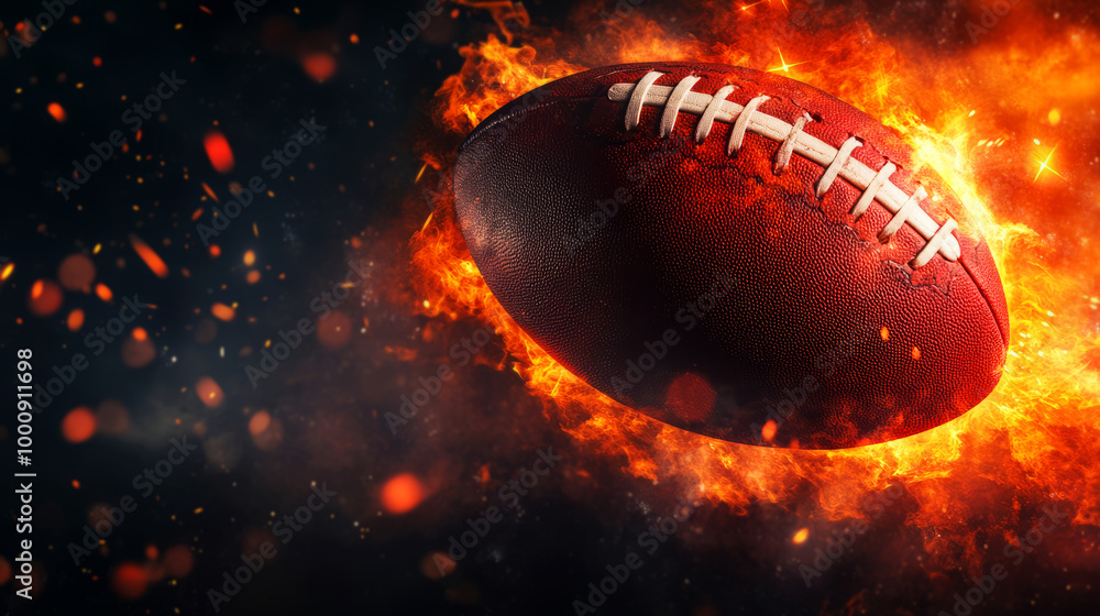 A dynamic image of a football engulfed in flames, symbolizing energy, intensity, and the thrilling nature of sports. A dynamic image of a football engulfed in flames, symbolizing energy, intensity, and the thrilling nature of sports.