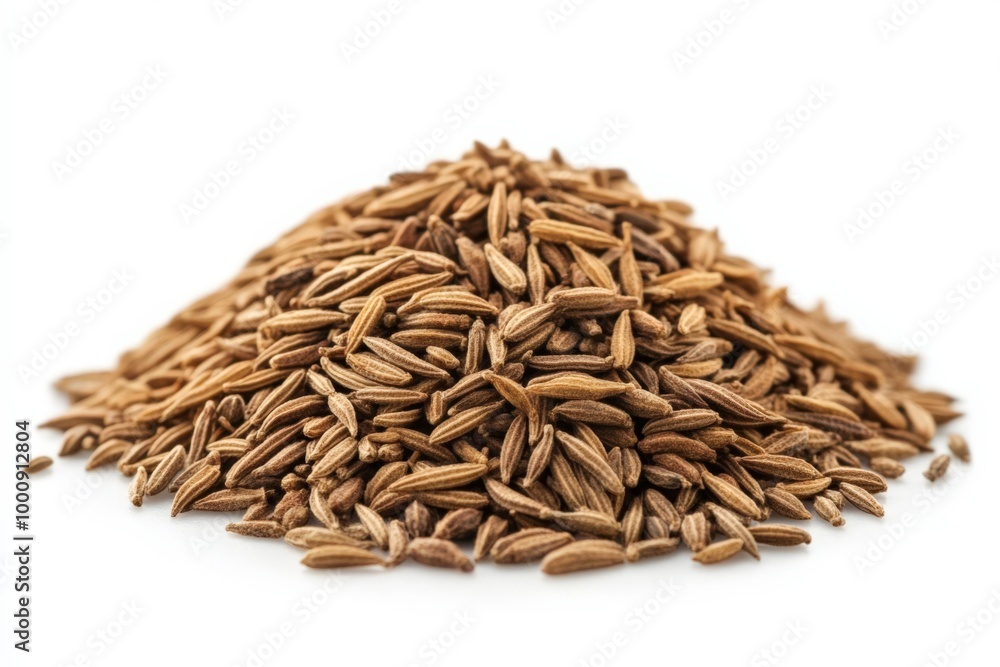 Cumin seeds pile - Indian spice isolated on white background Cumin seeds pile - Indian spice isolated on white background