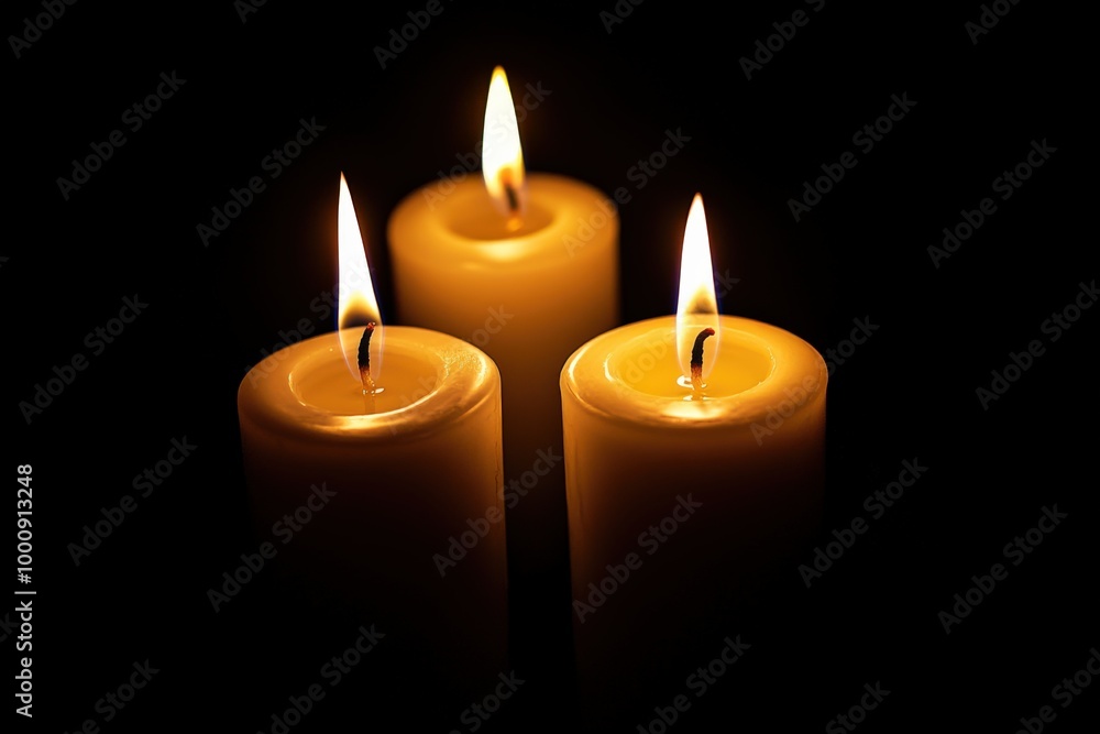 Commemoration. Candlelight Symbol of Loss in a Dark and Spiritual Setting Commemoration. Candlelight Symbol of Loss in a Dark and Spiritual Setting
