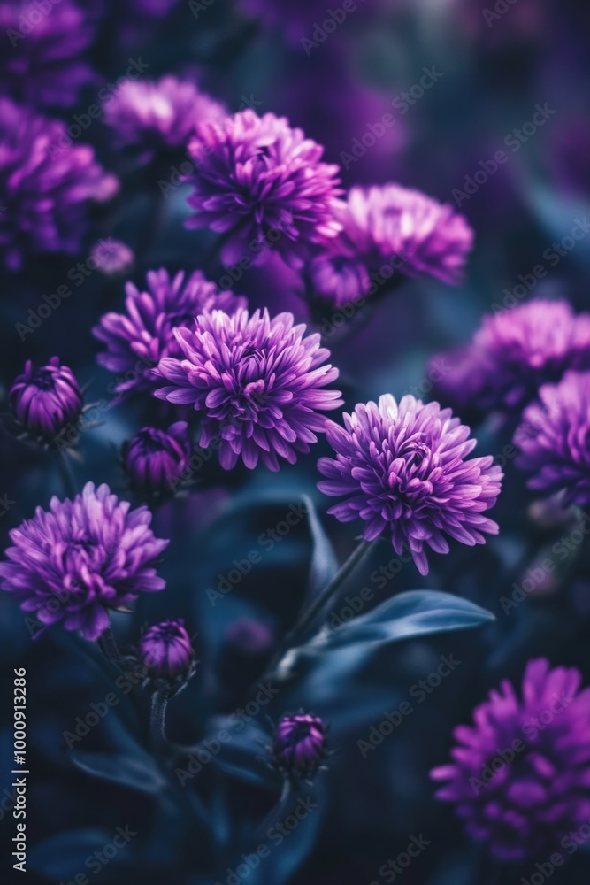 Purple Flowers with Green Leaves Purple Flowers with Green Leaves