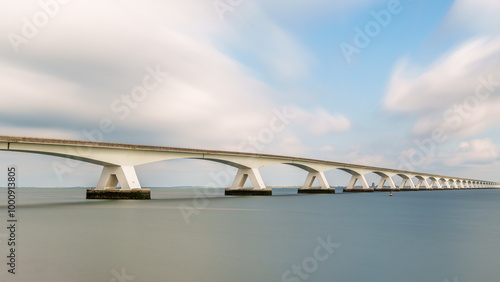 The beautiful Zeelandbrug, a 5 km long bridge between Colijnsplaat and Zierikzee. photo