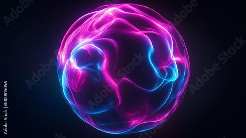 A glowing orb of light, with pink and blue energy swirling inside.