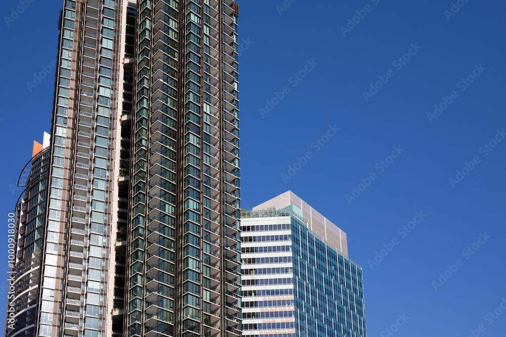 tall office towers commercial real estate blue sky tall office towers commercial real estate blue sky