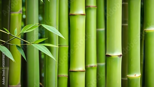 A Lush Green Wall of Bamboo Shoots and Leaves, Creates a Natural and Serene Atmosphere