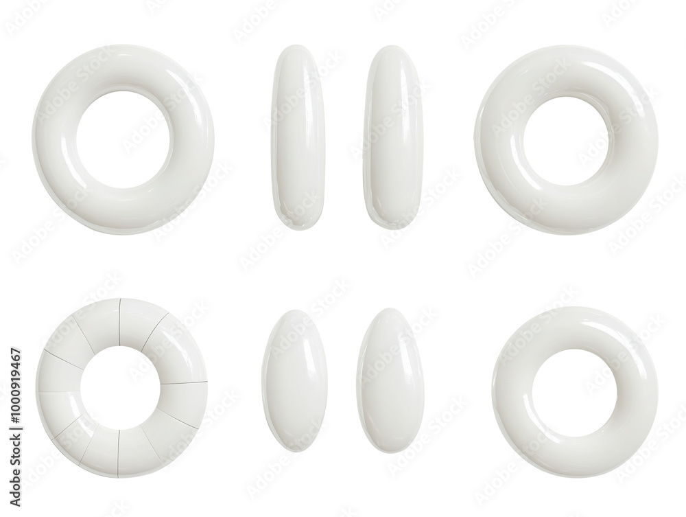 Set of geometric shapes in minimalist style. Collection of simple white 3d shapes isolated on transparent background. Abstract glossy white plastic objects for modern design. Set of geometric shapes in minimalist style. Collection of simple white 3d shapes isolated on transparent background. Abstract glossy white plastic objects for modern design.