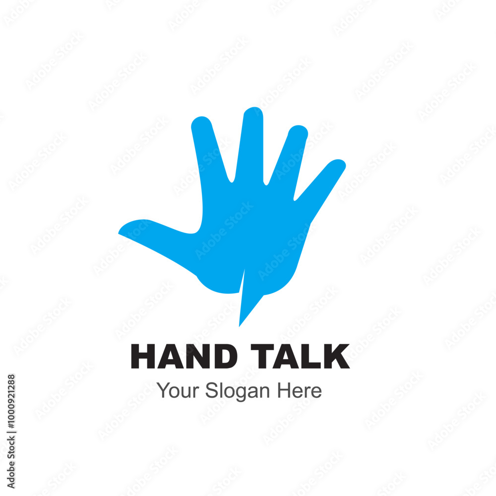 hand talk logo design concept vector illustration hand talk logo design concept vector illustration