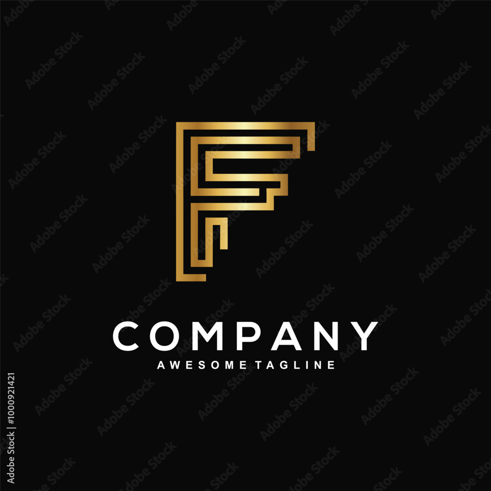 F professional logo design for business F professional logo design for business