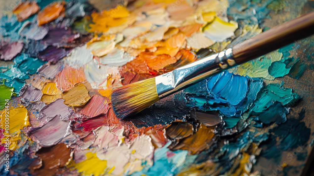 Create an image that celebrates the concept of a palette, focusing on its role in art and design. Emphasize the array of colors and their potential to inspire creativity and expression. Create an image that celebrates the concept of a palette, focusing on its role in art and design. Emphasize the array of colors and their potential to inspire creativity and expression.