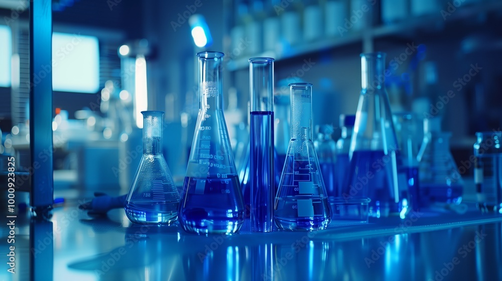 A blue background with the chemical element and an up close shot of beakers, test tubes, skyscnorth elements and thealkSterm peak table on it. A blue background with the chemical element and an up close shot of beakers, test tubes, skyscnorth elements and thealkSterm peak table on it.