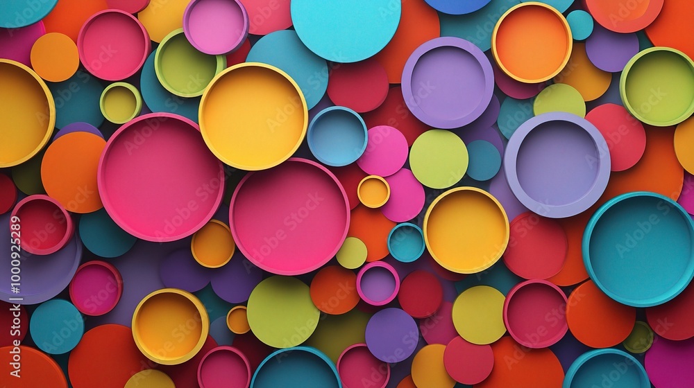 Colorful Circular Pattern on Vibrant Background Colorful Circular Pattern on Vibrant Background