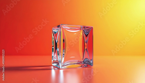 Obraz na płótnie elegant aesthetic design, template with copy space area, colourful glass isolated on clean background, blank advertising display w salonie