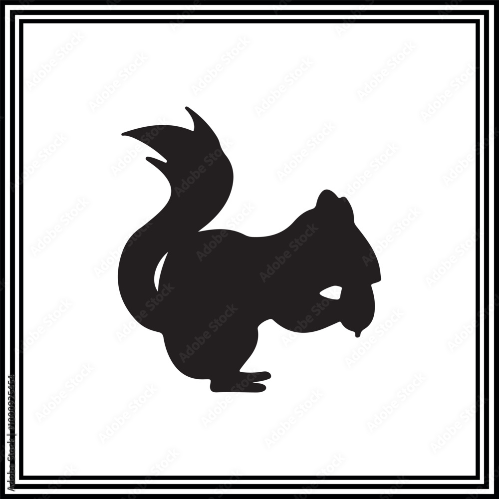 Chipmunk silhouette on a on white background. Chipmunk silhouette on a on white background.