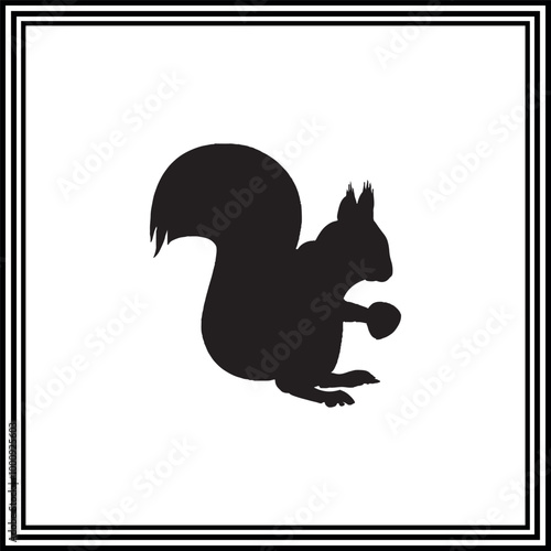 Chipmunk silhouette , animal silhouette set.