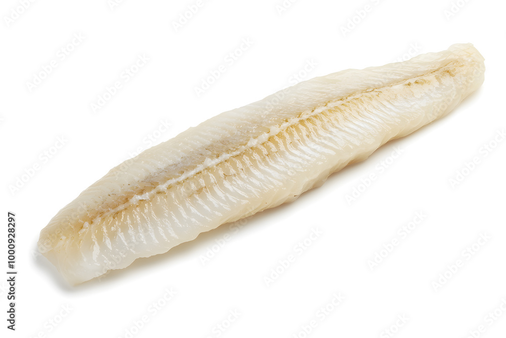 Fresh prepared white fish fillet isolated on white background Fresh prepared white fish fillet isolated on white background