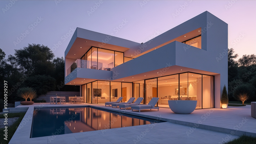 Large white house with a pool and a patio Large white house with a pool and a patio
