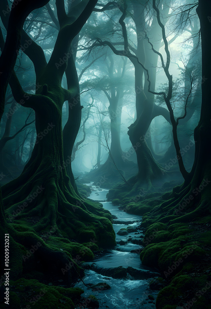 Obraz premium Mystical Forest Stream.