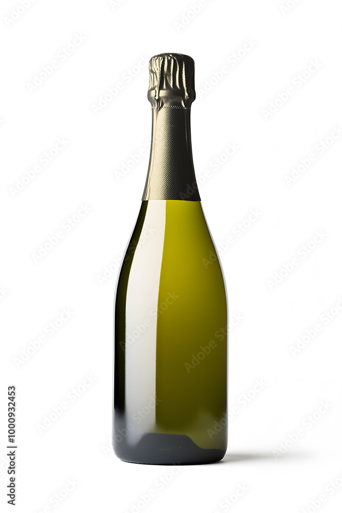 Realistic bottle of champagne mock up isolated over white background Realistic bottle of champagne mock up isolated over white background