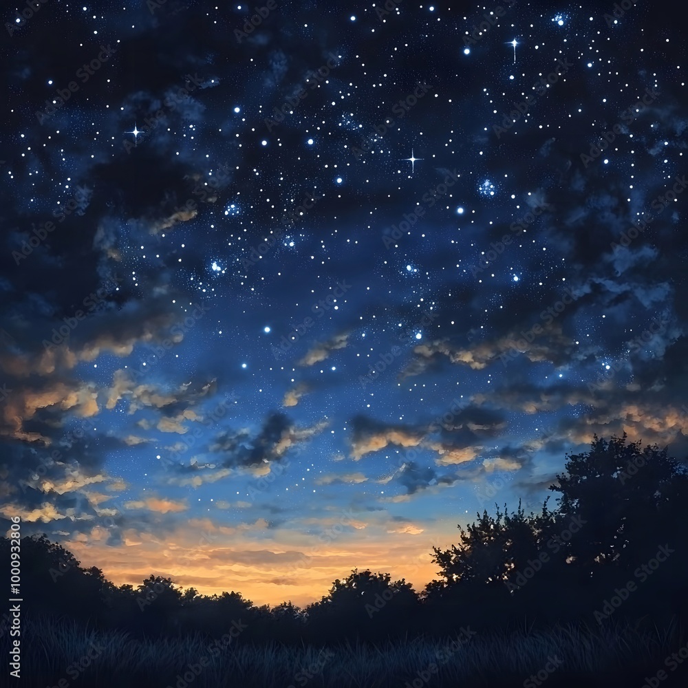 Beautiful picture of the night sky, Silhouette of a tree at night. Beautiful picture of the night sky, Silhouette of a tree at night.