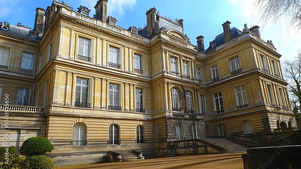 Fototapeta premium A large, historic building with a stone facade.