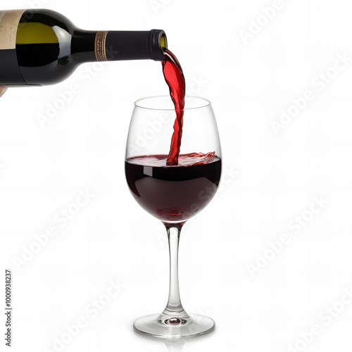 Red Wine Being Poured into a Glass