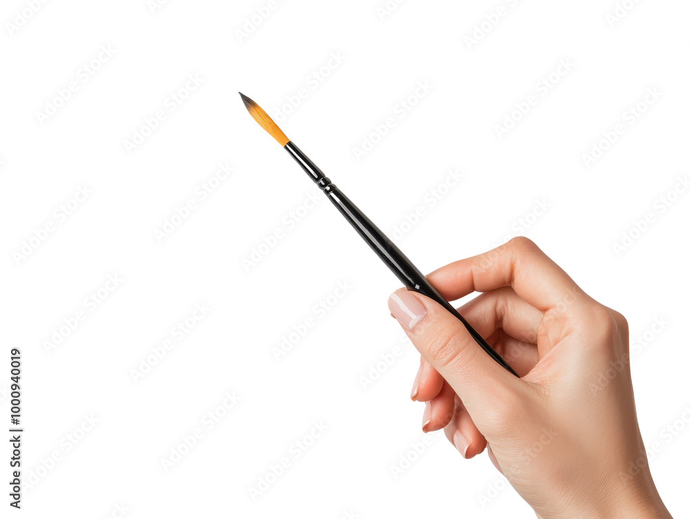 Hand Holding a Paintbrush for Creative Artwork Hand Holding a Paintbrush for Creative Artwork