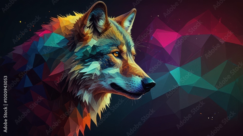 Abstract Wolf in Low Poly Style Abstract Wolf in Low Poly Style