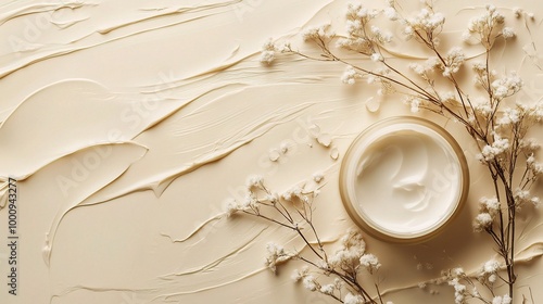 Creamy Texture with Subtle Floral Elements photo