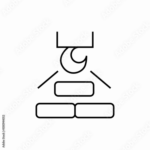 crane carrying stone icon sign vector