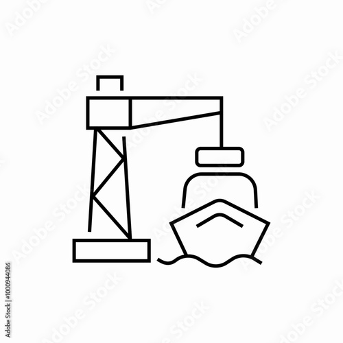 crane port icon sign vector