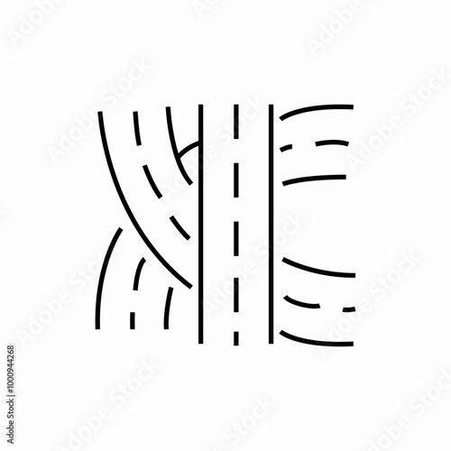 road multilevel interchange icon sign vector