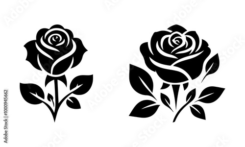 Vintage beautiful rose flowers set vector design