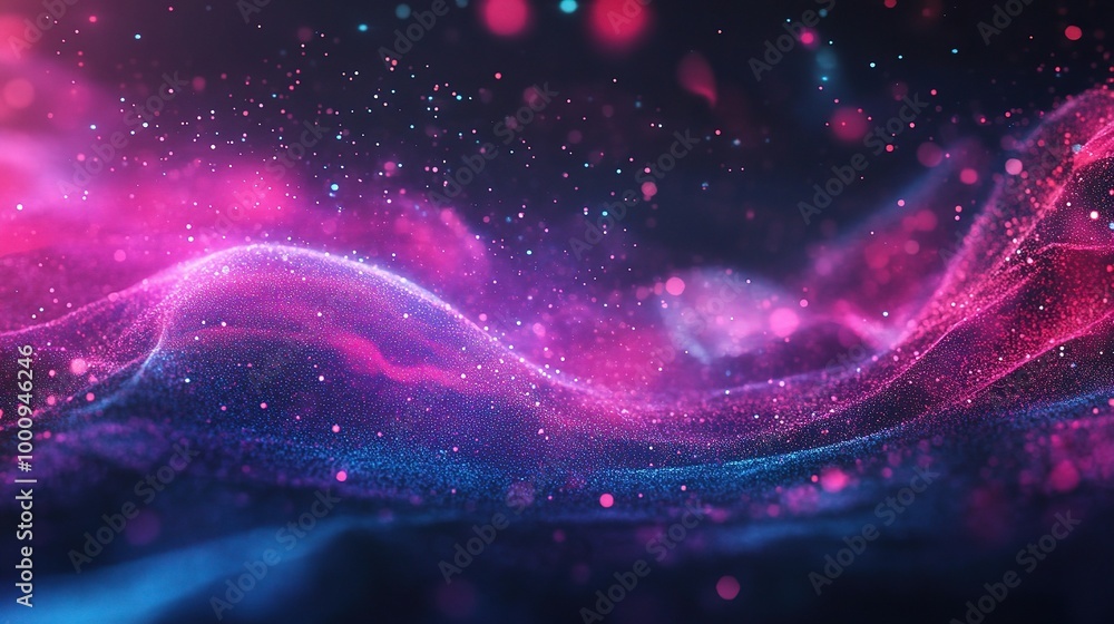 Obraz premium Colorful Abstract Background with Waves and Particles