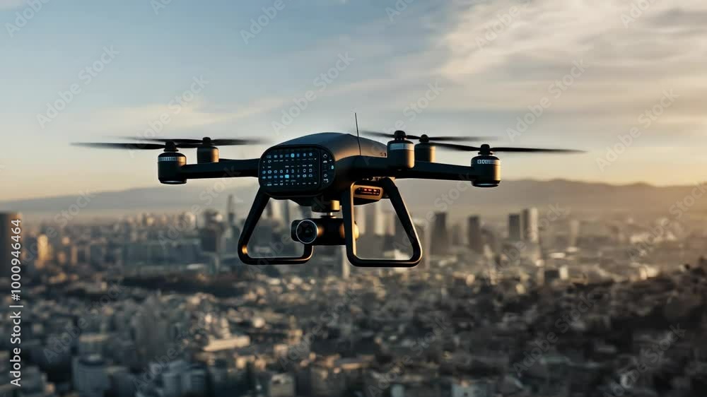Drones flying over cities