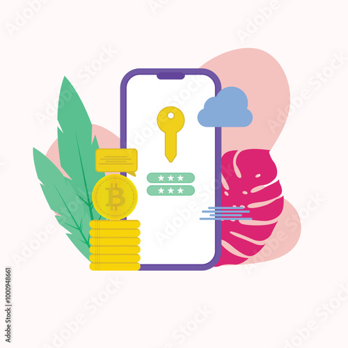 Transaction elements, transactions flat design elements