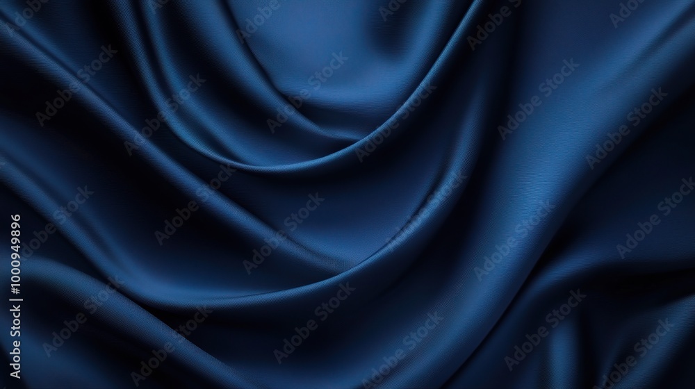 Obraz premium Elegant Deep Blue Satin Fabric Texture