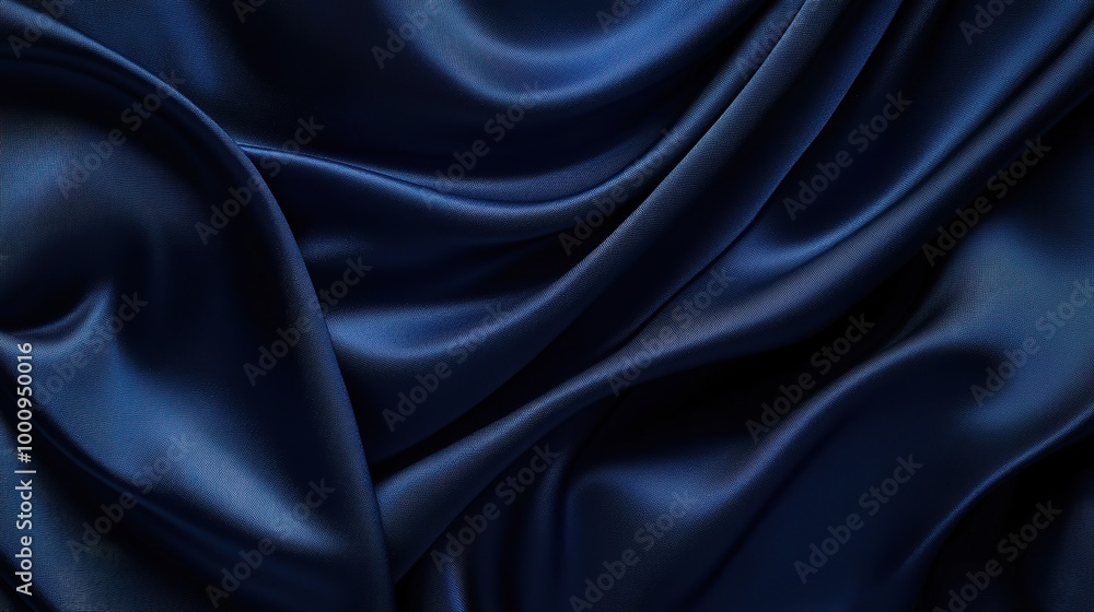 Obraz premium Elegant Dark Blue Satin Fabric Textures