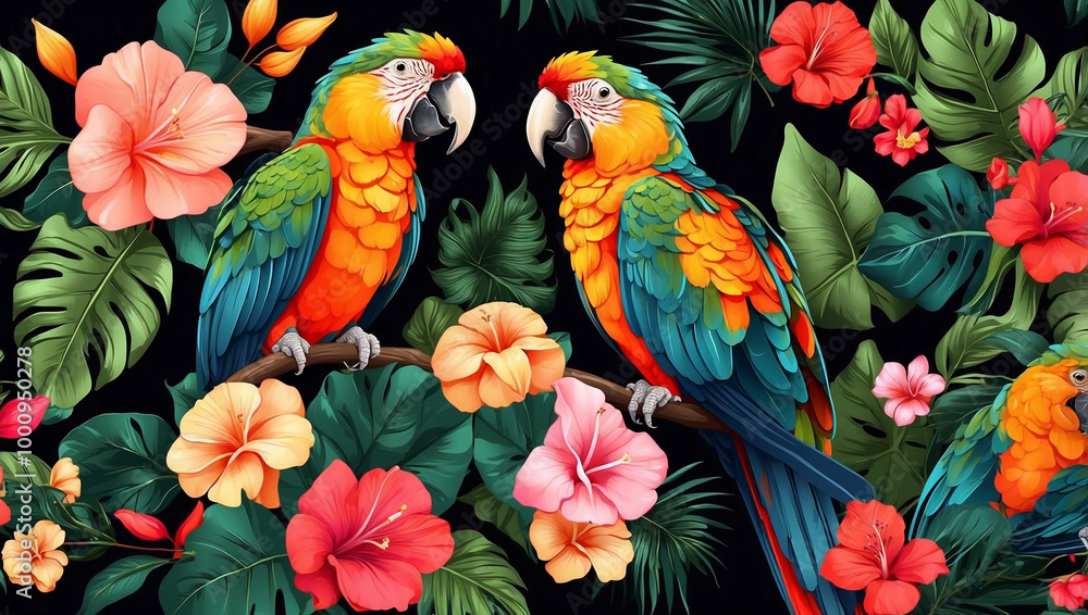 Fototapeta premium Tropical Vector Pattern