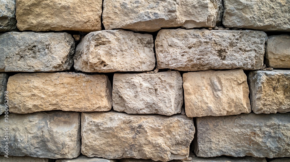 A close-up of a rustic stone wall with irregular shapes and textures. A close-up of a rustic stone wall with irregular shapes and textures.