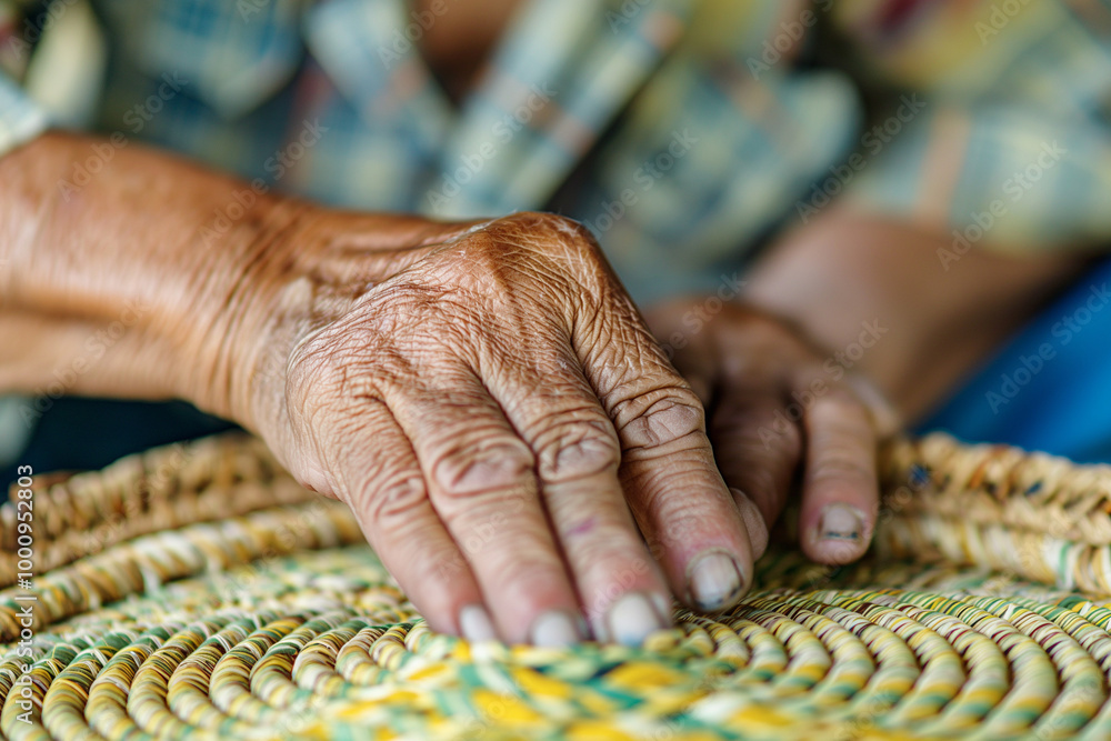 Close-up of elderly hands working on woven basket craftsmanship
Close-up of elderly hands working on woven basket craftsmanship